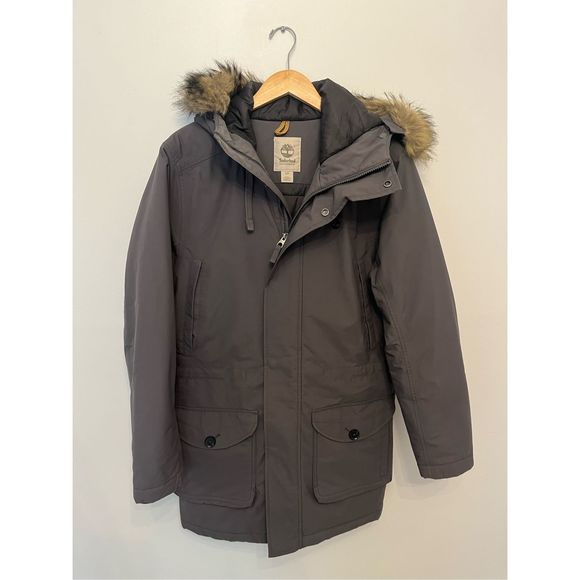Timberland Other - NEW! Timberland Grey Waterproof Faux Fur Hooded Warm Mens Winter Jacket Size Sma